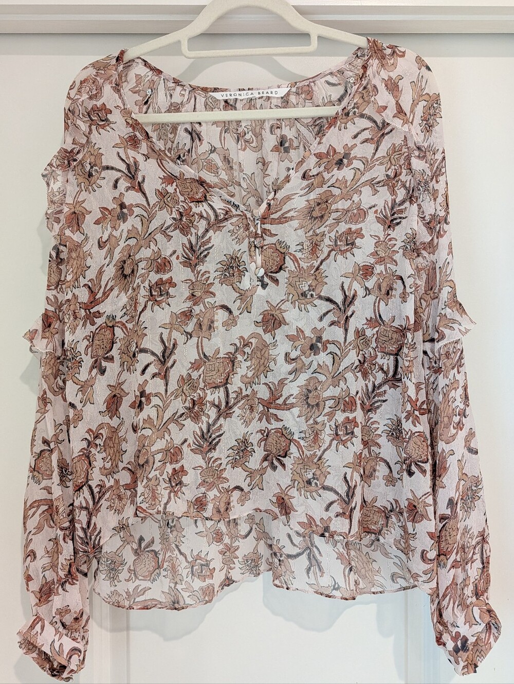Veronica Beard Luciana Silk-Blend Blouse in the "Melody Floral